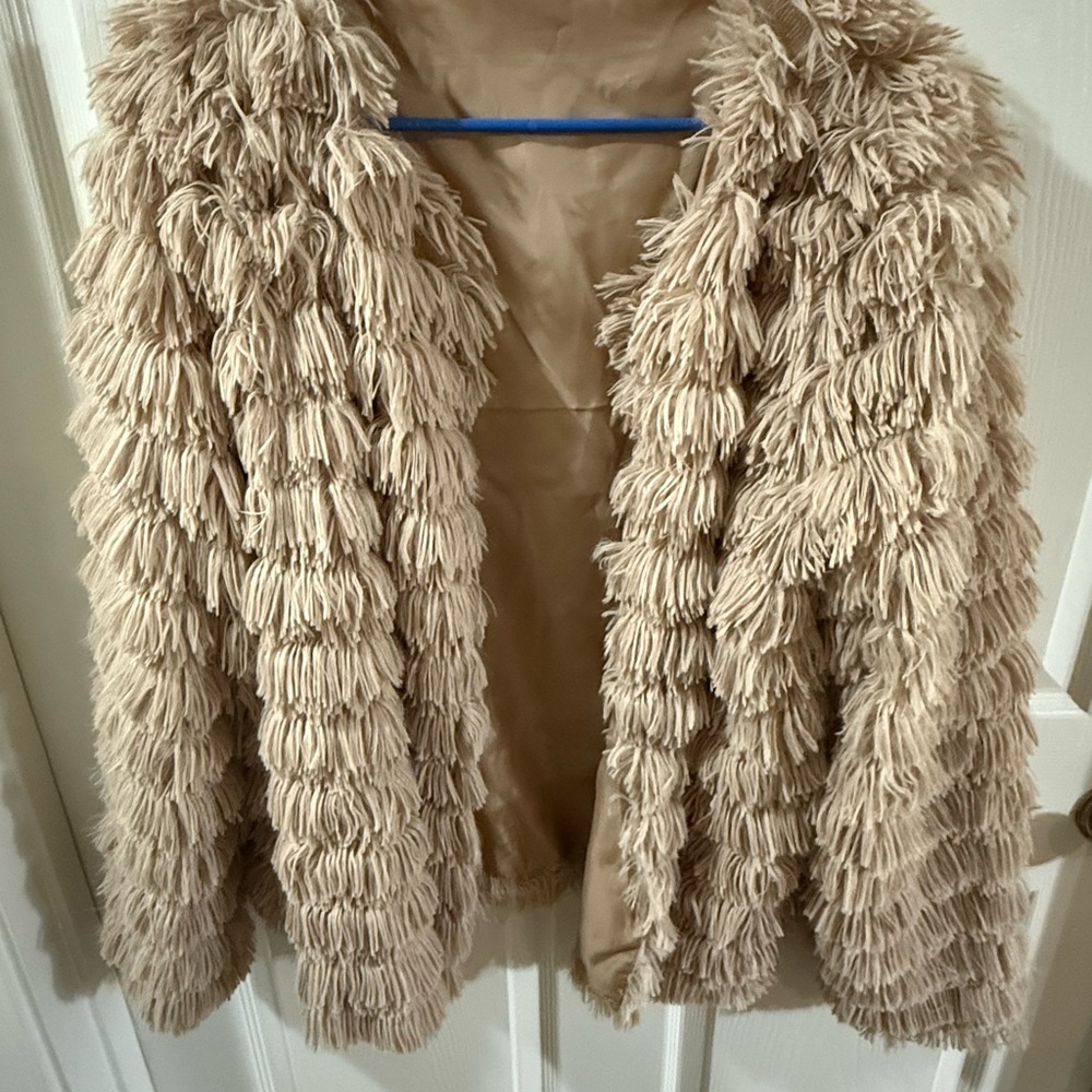 Shaggy Tan Faux Fur Jacket